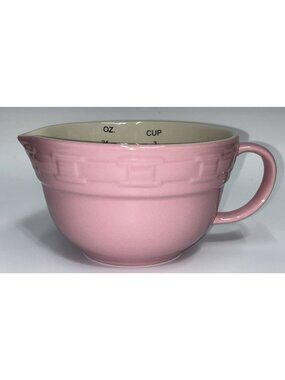 Longaberger Pottery Woven Traditions Pink Measuring Cup Batter Bowl 3 Cup 24 oz